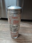 Vintage Glass Cocktail Shaker With 9 Drink Recipes Mid-century Barware With Lid