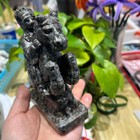 1pc Natural Yooperite Quartz Hand Engraving Skull Crystal Healing Reiki Gem Gift