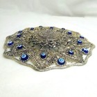 Vintage Evil Eye Wall Plaque - Silver Hamsa Protection Decor - Blue Nazar Shield