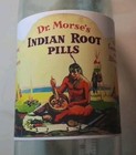Sling s          snake Oil 1800 s Indian Root Pills Antique Glass Bottle W rpl Lable