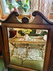 Antique Dressing Table Mirror Vanity Swing Tilting Footed 23 5   h X 17   w Mahogany