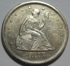   1875-s Au Twenty Cent Piece  Cleaned  Scratched  Nice Liberty  Free Shipping