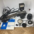 Vintage Minolta Xg-m 35mm Slr Film Camera 2 Lens Focal Da 200m Flash  Lots Stuff