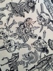 2018 Original Tim Lehi Traditional Tattoo Flash Sheet  Stamped Samurai 18x24