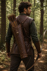 Traditional Brown Leather Archery Quiver     Handmade Hunting Back Quiver