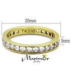 Womens 14k Gp Stainless Steel Princess Cut Cz Anniversary Wedding Ring Size 5-12