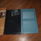  2-pk  Ply Gem Open Louvered Shutters Coastal Blue Polypropylene 15  X 25 