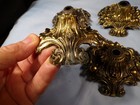 Lot Of 10 L lwmc 1973 Brass Plated Metal Footed Lamp Bases - Corrosion Dull  Etc