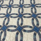 Vintage Double Wedding Ring Quilt 73x97 With 2pcs Sham  Machine And Hand Sewn