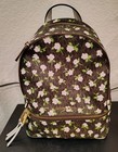 Michael Kors Rhea Signature Zip Medium Backpack Brown Multi Floral 