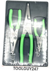 Snap On  Pl3lnsjcf G 3pc Green Long Nose Slip Joint Pliers Set New Usa Tools   