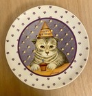 Set Of 3 Vintage 1980s Lowell Herrero Vandor Cat Plates Japan 7 5 8 