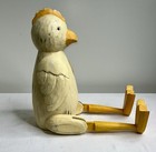 Vintage Jointed Wooden Wood Shelf Sitter Folk Art Carved Dick Bird