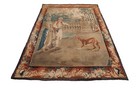 18th Century Antique Flemish Verdure Wool Silk Tapestry Wall Art 153x165cm