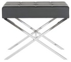 Home Collection Sienna Modern Glam Black Ottoman