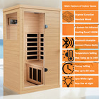 1050w 1person Home Sauna Far Infrared Sauna Left Door Open Hemlock Wood Saunas