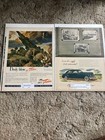 Vintage Print Ad Lot 6 1940s-1970s Chevrolet Fiat Kaiser Reo Packard Fisher Gm