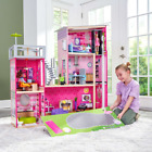 Wooden Dollhouse For 12-inch Dolls With 36 Accessories Lights   Sounds