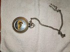 Siddons Quartz Full Hunter Silver Pocket Watch Chain Arabic Numerals Polished