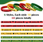 60 Pcs Juneteenth Rubber Bracelets Black History Month Party Favors Juneteenth P