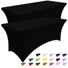 Pack Spandex Table Cloth 6ft  Elastic Fitted Tablecloth   30  X 72  2 Black