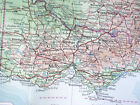 1958 Vintage Map Of New South Wales Sydney Victoria Melbourne Australia
