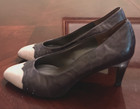 Vintage Deliso Womens Pumps Brown Bronze Ivory Size 8 1 2b Beautiful Made Usa