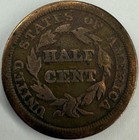 1849 Braided Hair Half Cent Exact Coin Imaged  hc23