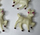 Lot Of 10 Vintage 1950   s 1960   s Japan Miniature Plastic Blow Mold Reindeer White