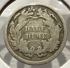 1872 Seated Liberty Half Dime 5c Silver Us Coin - F Details