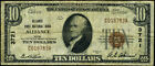 Alliance Oh-ohio  10 1929 T-1 National Bank Note Ch  3721 Alliance First Nb Vg