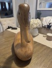 Gorgeous Solid Wood Hand Carved Large Swan   Glass Eyes 31    Long X 11    Wide