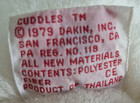 Vtg 1979 Dakin Cuddles White Teddy Bear 14  Red Ribbon Plush Thailand Clean Tag