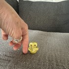  Vintage Ceramic Owl Figurine Small Yellow Collectible 