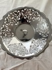 Vintage Krome Kraft Farber Brothers Ornate Chrome Compote Serving Bowl