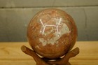 Semiprecious Gemstone Picture Jasper Polished Sphere Ball   Stand 4  Diameter