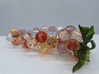 Grapes Bunch Colorful Acrylic Lucite Wired Leaves Amber Purple Pink 8 1 2  