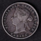 Canada 1872h 25c Twenty Five Cent Silver Quarter Queen Victoria Small   2   925