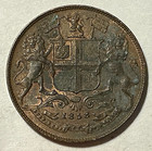 1858 East India Company One Quarter Anna - Km  463 1 - Single Leaf Variety