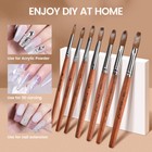 Kads Kolinsky Acrylic Nail Brush For Manicure Powder  crimped  Red Wood Handle