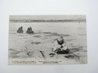 Vtg Korean s Fishing On A Frozen River Chosen S  Korea Bridge Postcard  a108 