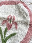 Vintage Pink Iris Bath Mat Rug Toilet Seat Lid Cover Chenille Floral 2 Piece Set
