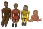 Vintage 1949 Renwal Family Set Man Woman Girl Baby Moving Limbs Plastic Dolls