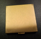 Vtg Volupte Art Deco 1940s -50s Powder Makeup Compact Gold Tone Square W mirror