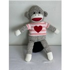 Dan Dee Collector s Choice 22  Sock Monkey Plush Red Heart Stuffed Animal Toy
