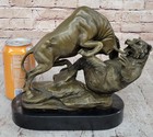 Bronze Pure Statue Sculpture Figurine Home Office Decor Cast Bull And Bear Gift