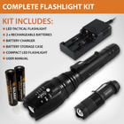 Solaray Zx-1xl 18650 Led Tactical Flashlight Kit With 5 Light Modes And Zoom