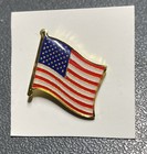 American Flag Waving Lapel Enamel Pin Red White Blue Usa Patriotic Jewelry