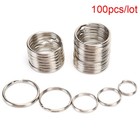 100x lot Key Rings Diy Metal Key Holder Split Rings Hoop Metal Loop Keychainatay