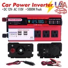5000w Lcd Car Power Inverter Dc 12v To Ac 110v Pure Sine Wave Solar Converter